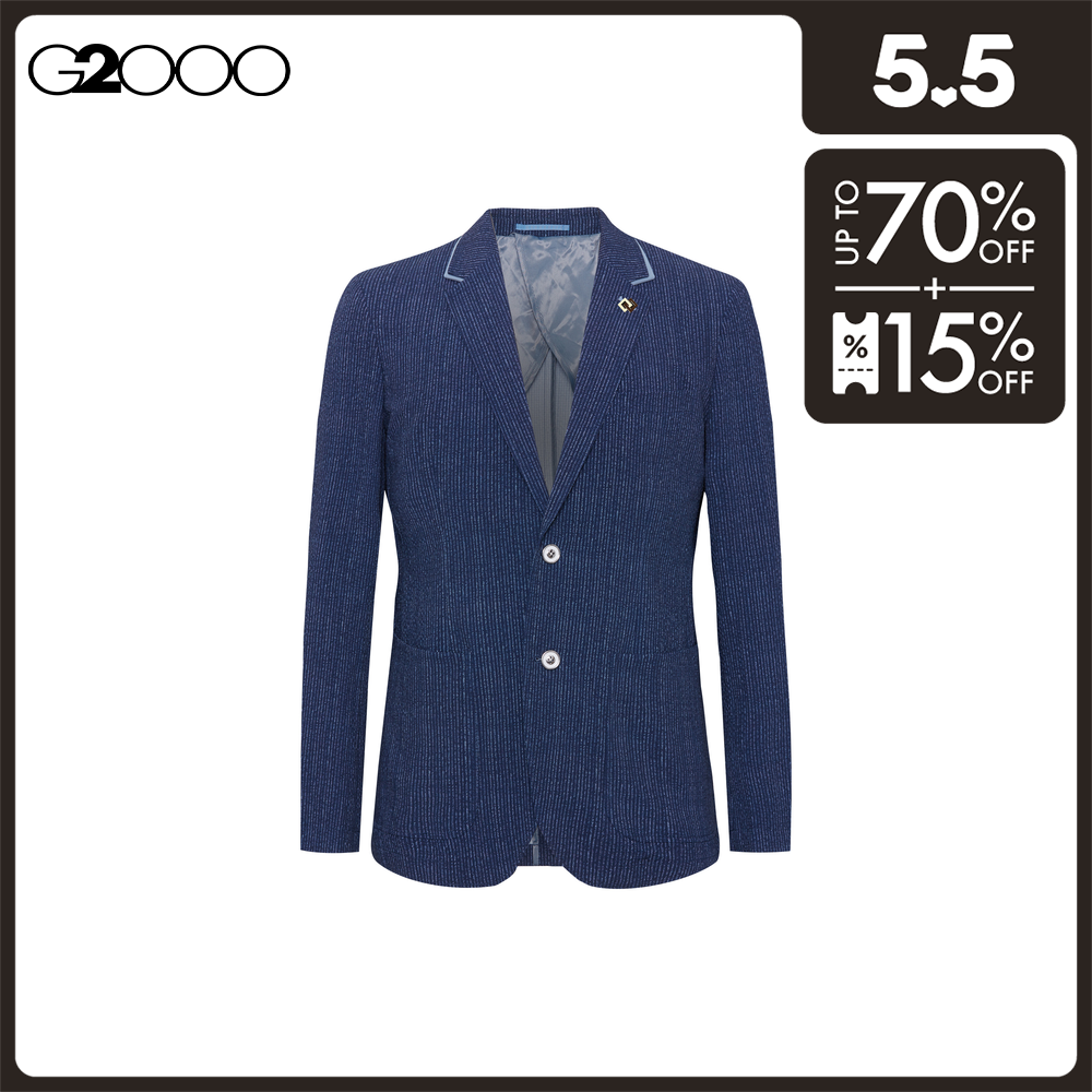 G2000 Men Seersucker Print Stripe Blazer